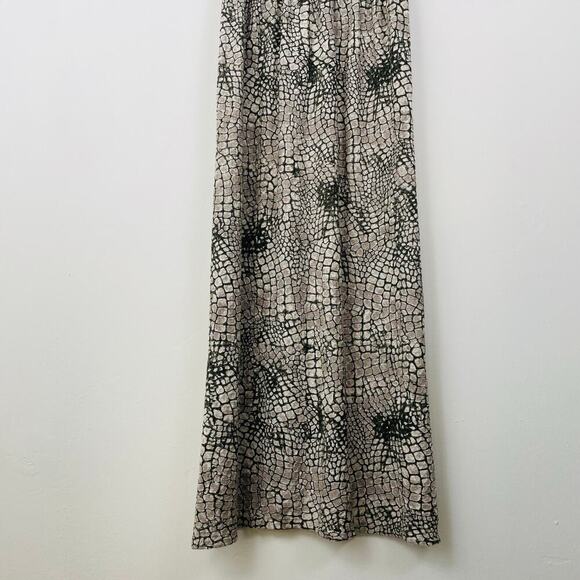 Ahimsa Women’s Snake Print Scoop Neck Backless Maxi Dress with Slit Size Medium - Picture 3 of 9